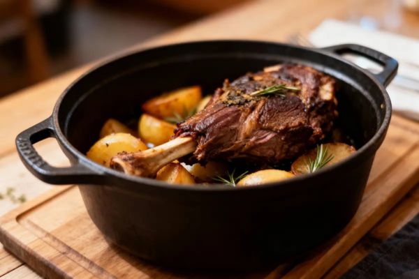 cuissot de chevreuil en cocotte en fonte