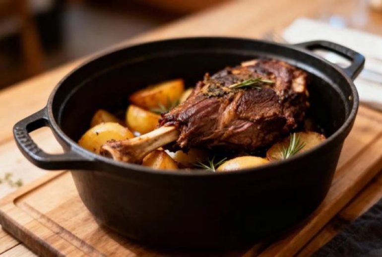 cuissot de chevreuil en cocotte en fonte