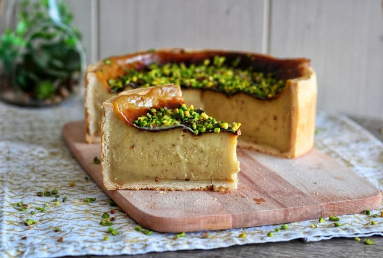 flan à la pistache